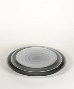 Middle Kingdom Kitchen + Dining Porcelain Wash Ware Plate - Slate Gray