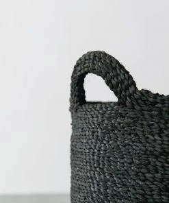 Will & Atlas Oval Jute Baskets - Charcoal