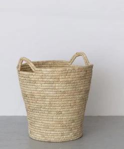 Will & Atlas Palm Leaf Laundry Basket - Round