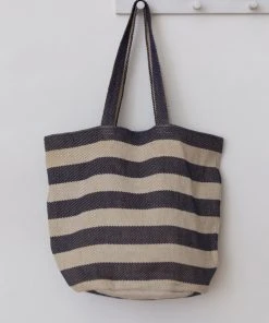 Will & Atlas Provence Striped Oversized Tote - Indigo + White