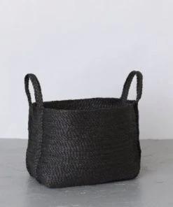 Will & Atlas Home Goods Small Jute Basket - Charcoal