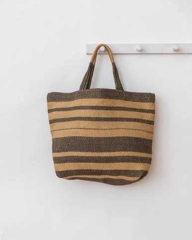 Will & Atlas Sonoma Jute Shopper - Gray Stripe 1 Will & Atlas Sonoma Jute Shopper - Gray Stripe