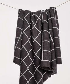 Looma Windowpane Jacquard Throw Blanket Home Goods