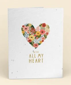 Cute Root With All My Heart Plantable Cards - 10 Pack Greeting Cards