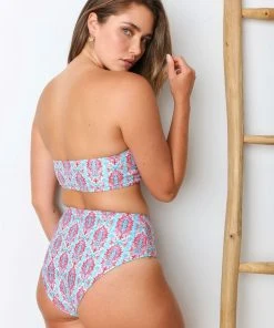 Wolven Recycled Bandeau Swimsuit Top - Amalfi