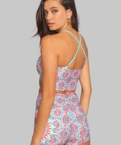 Wolven Activewear + Athleisure Crossover Recycled High-Waisted Short - Amalfi 2 Wolven Activewear + Athleisure Crossover Recycled High-Waisted Short - Amalfi