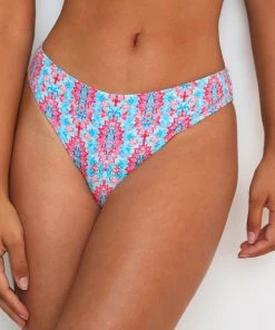 Wolven Swim Recycled Ruched Hipster Bikini Bottom - Amalfi