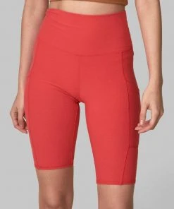 Wolven Best Sellers Recycled Bike Short With Pockets - Cayenne
