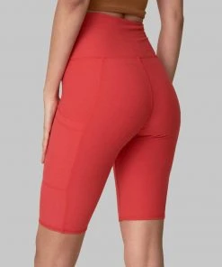 Wolven Best Sellers Recycled Bike Short With Pockets - Cayenne