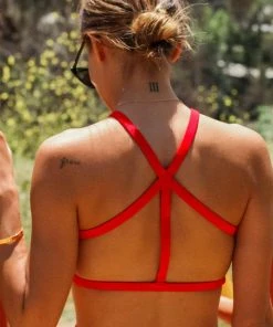 Wolven Recycled Pyramid Top - Cayenne 4 Wolven Recycled Pyramid Top - Cayenne