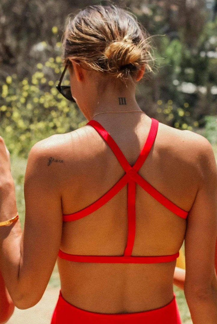 Wolven Recycled Pyramid Top - Cayenne Wolven Recycled Pyramid Top - Cayenne