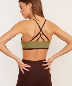 Wolven Reversible Crisscross Recycled Bra - Chai Activewear + Athleisure