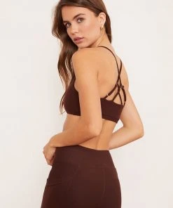 Wolven Reversible Crisscross Recycled Bra - Chai Activewear + Athleisure