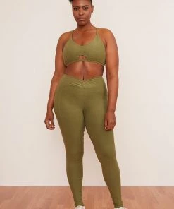 Wolven Reversible Crisscross Recycled Bra - Eucalyptus Activewear + Athleisure