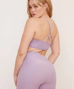 Wolven Activewear + Athleisure Reversible Crisscross Recycled Bra - Lavender 3 Wolven Activewear + Athleisure Reversible Crisscross Recycled Bra - Lavender