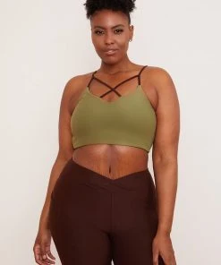 Wolven Reversible Crisscross Four-Way Recycled Top - Chai Activewear + Athleisure 2 Wolven Reversible Crisscross Four-Way Recycled Top - Chai Activewear + Athleisure