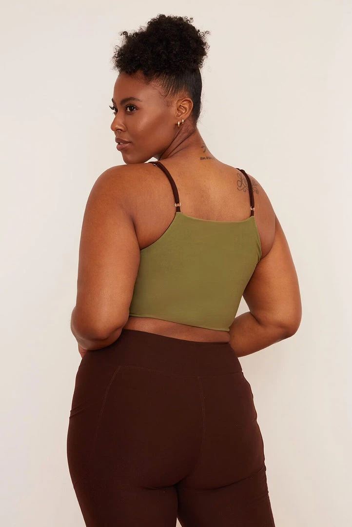 Wolven Reversible Crisscross Four-Way Recycled Top - Chai Activewear + Athleisure Wolven Reversible Crisscross Four-Way Recycled Top - Chai Activewear + Athleisure