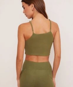 Wolven Reversible Crisscross Four-Way Recycled Top - Eucalyptus Activewear + Athleisure 3 Wolven Reversible Crisscross Four-Way Recycled Top - Eucalyptus Activewear + Athleisure