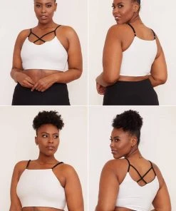 Wolven Activewear + Athleisure Reversible Crisscross Four-Way Recycled Top - Onyx