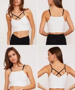 Wolven Activewear + Athleisure Reversible Crisscross Four-Way Recycled Top - Onyx 4 Wolven Activewear + Athleisure Reversible Crisscross Four-Way Recycled Top - Onyx