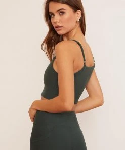 Wolven Reversible Crisscross Four-Way Recycled Top - Thyme 3 Wolven Reversible Crisscross Four-Way Recycled Top - Thyme