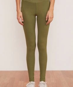 Wolven Activewear + Athleisure Recycled Crossover Pocket Legging - Eucalyptus