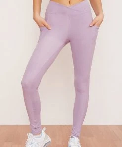 Wolven Recycled Crossover Pocket Legging - Lavender
