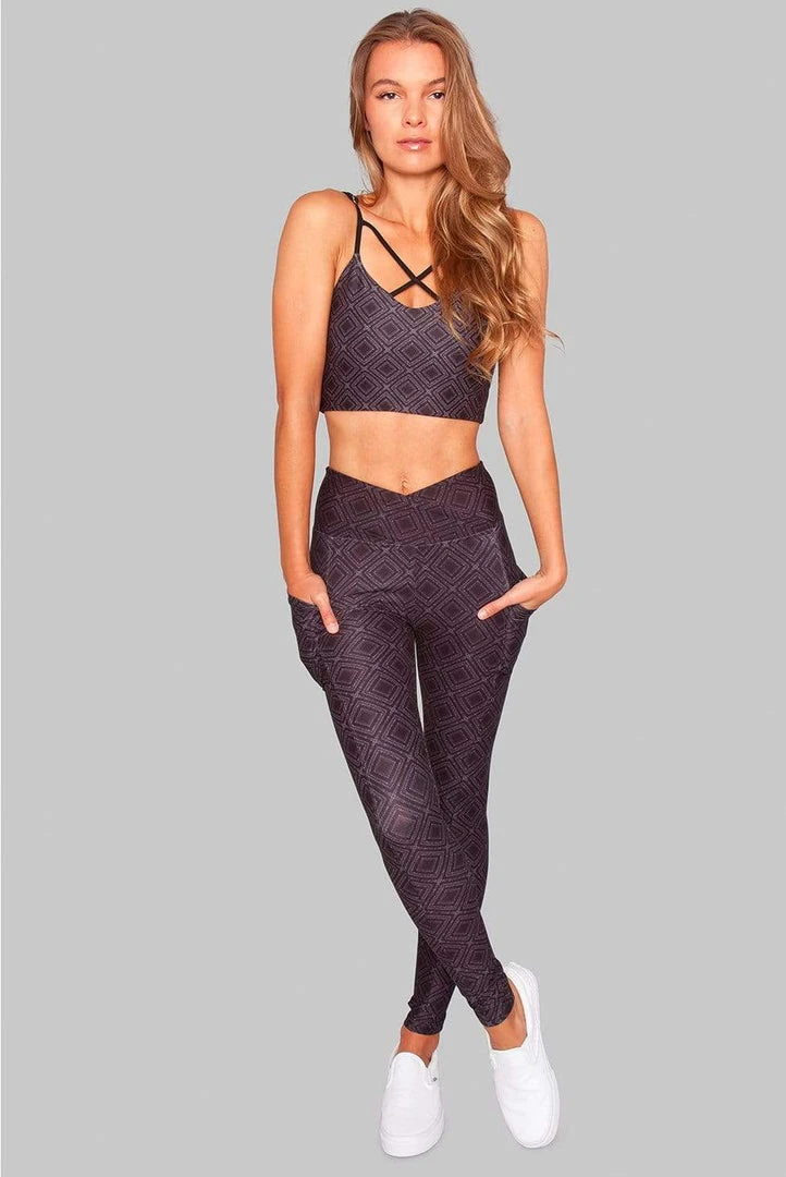 Wolven Activewear + Athleisure Crossover Recycled Legging With Pockets - Summit Wolven Activewear + Athleisure Crossover Recycled Legging With Pockets - Summit