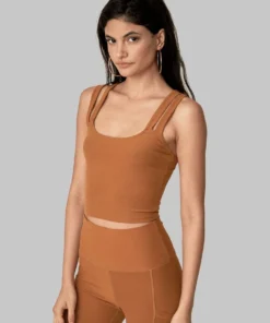 Wolven Double Cross Recycled Top - Turmeric Best Sellers