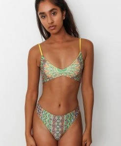 Wolven Recycled Ruched Hipster Bikini Bottom - Fauna Swim