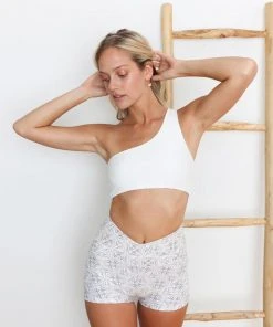 Wolven Reversible One Shoulder Recycled Top - Harmony Activewear + Athleisure