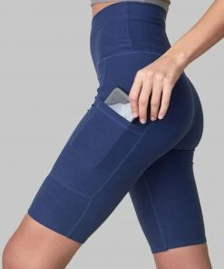 Wolven Recycled Bike Short With Pockets - Indigo Activewear + Athleisure