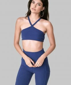 Wolven Recycled Pyramid Top - Indigo Activewear + Athleisure