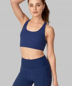 Wolven Activewear + Athleisure Recycled Yoga Top - Indigo