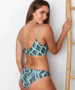 Wolven Reversible Ruched Recycled Swimsuit Top - Jungle 5 Wolven Reversible Ruched Recycled Swimsuit Top - Jungle