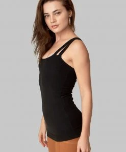 Wolven Double Cross Recycled Tank - Onyx