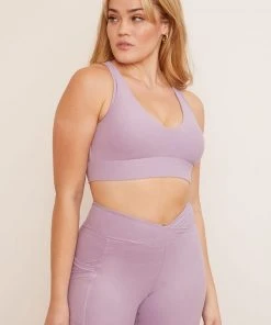 Wolven Activewear + Athleisure Recycled Racerback Bra - Lavender 1 Wolven Activewear + Athleisure Recycled Racerback Bra - Lavender