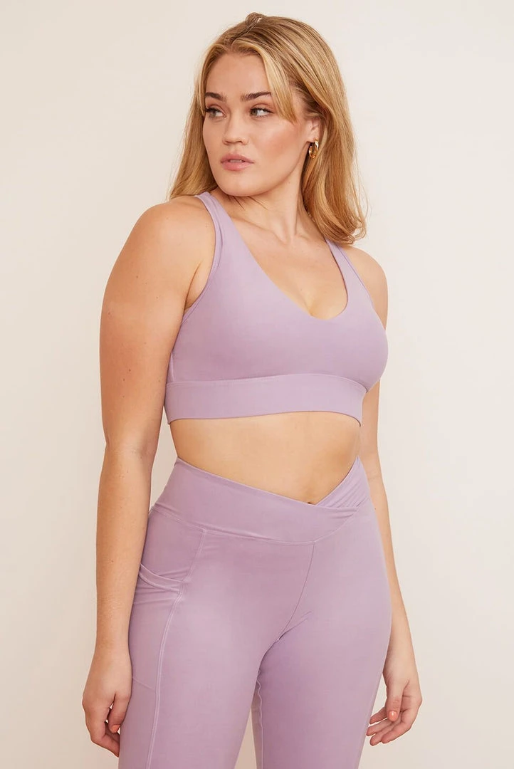 Wolven Activewear + Athleisure Recycled Racerback Bra - Lavender Wolven Activewear + Athleisure Recycled Racerback Bra - Lavender