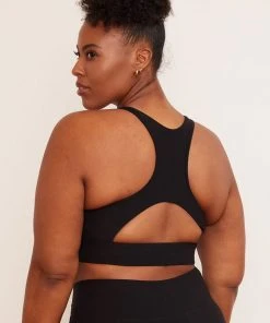 Wolven Recycled Racerback Bra - Onyx