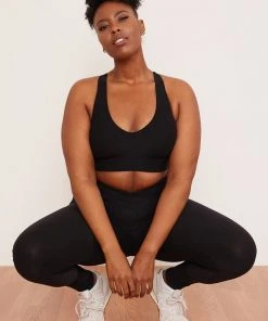 Wolven Recycled Racerback Bra - Onyx