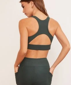 Wolven Activewear + Athleisure Recycled Racerback Bra - Thyme
