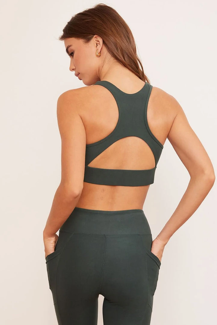 Wolven Activewear + Athleisure Recycled Racerback Bra - Thyme Wolven Activewear + Athleisure Recycled Racerback Bra - Thyme