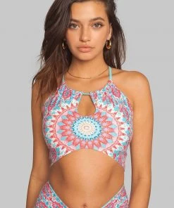 Wolven Reversible Recycled Keyhole Top - Amalfi 1 Wolven Reversible Recycled Keyhole Top - Amalfi