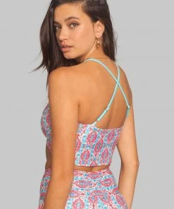 Wolven Reversible Recycled Keyhole Top - Amalfi 3 Wolven Reversible Recycled Keyhole Top - Amalfi