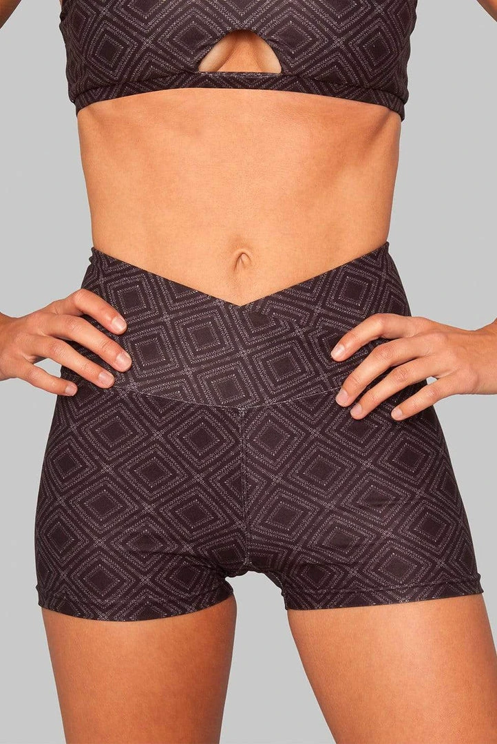 Wolven Crossover Recycled High-Waisted Short - Summit Activewear + Athleisure Wolven Crossover Recycled High-Waisted Short - Summit Activewear + Athleisure