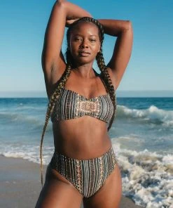 Wolven Recycled Bandeau Swimsuit Top - Zephyr