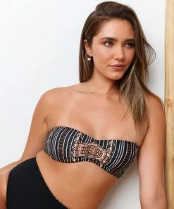 Wolven Recycled Bandeau Swimsuit Top - Zephyr