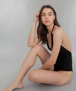 Wolven Deep-V Recycled One Piece Swimsuit - Zephyr 6 Wolven Deep-V Recycled One Piece Swimsuit - Zephyr