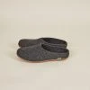 Kyrgies Best Sellers Women's Molded Sole Low Back Wool Slippers - Charcoal