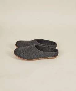 Kyrgies Best Sellers Women's Molded Sole Low Back Wool Slippers - Charcoal